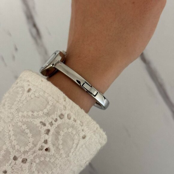 Sku:0390 Silver dark green mini watch silver bracelet + gift box Vintage vibe main image 6